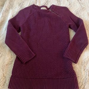 Tunic sweater with zipper detailing